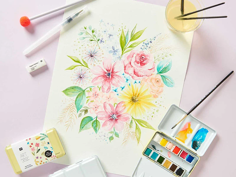 Coffret aquarelle - 12 couleurs pastels
