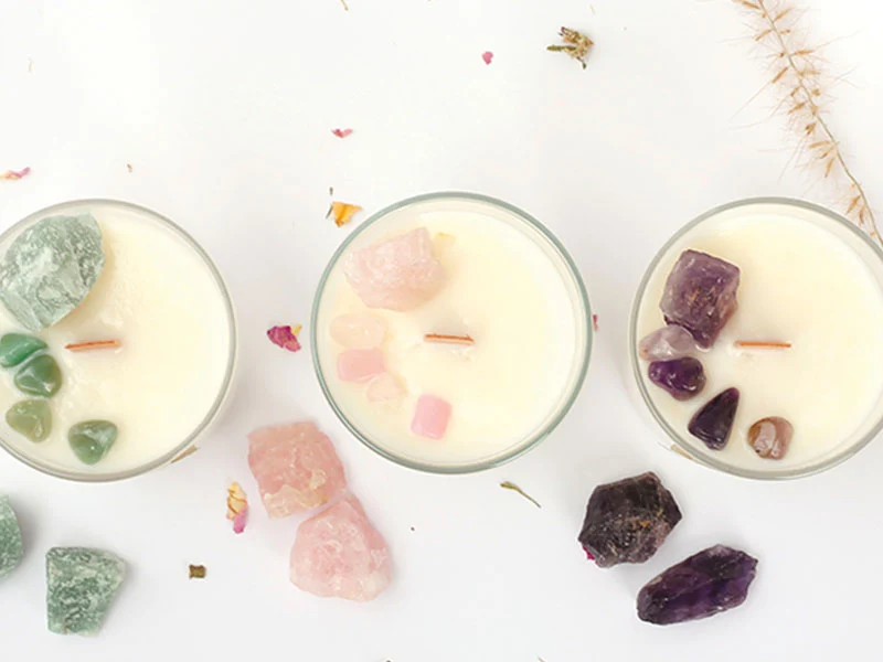Kit DIY bougie lithothérapie - Améthyste sérénité