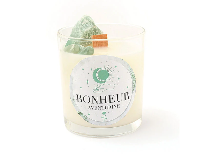 Kit DIY bougie lithothérapie - Aventurine bonheur