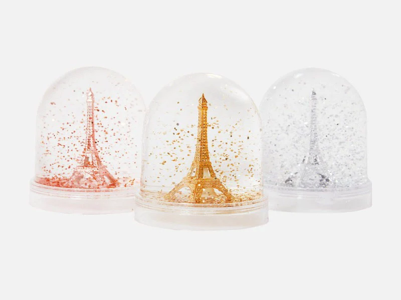 Boule à neige Tour Eiffel - Paillettes dorées