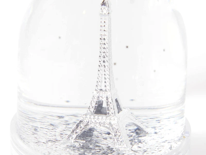 Mini-boule à neige Tour Eiffel argentée - Paillettes argentées