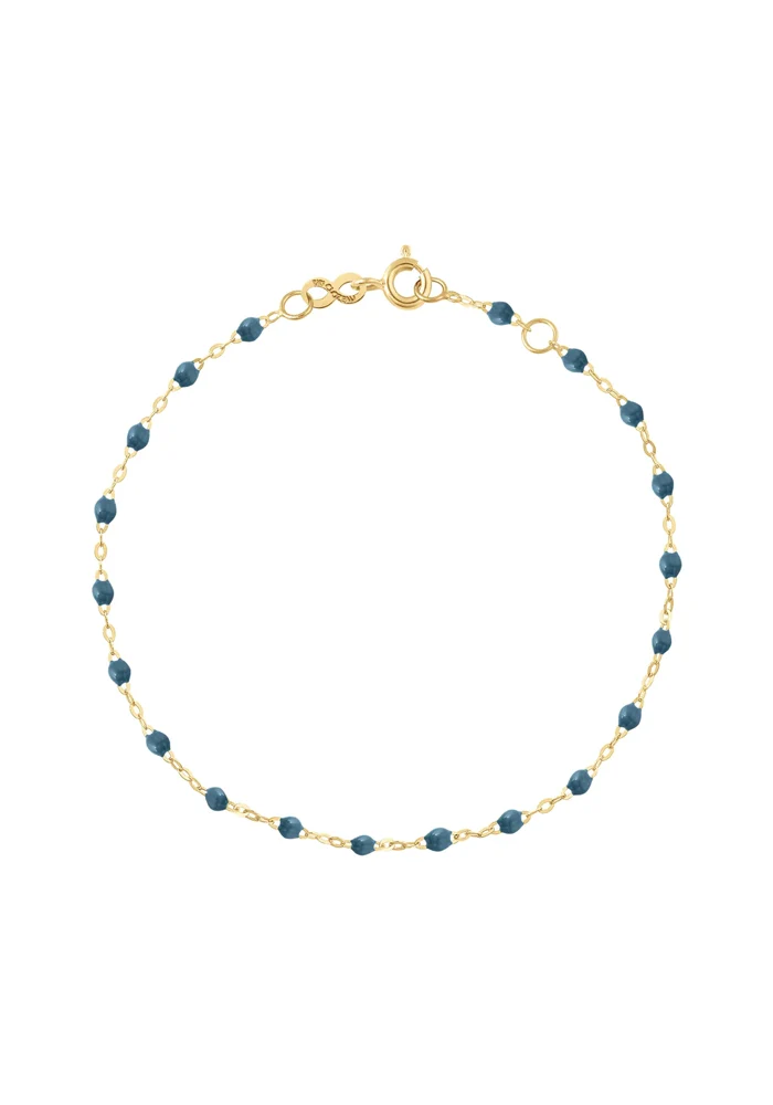 Bracelet Classique Gigi Or Jaune Et Résines Bleu Celeste 17cm