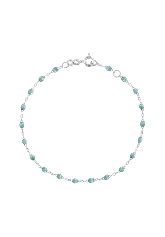 Bracelet Classique Gigi Or Blanc Et Résines Bleu Glacier 17cm
