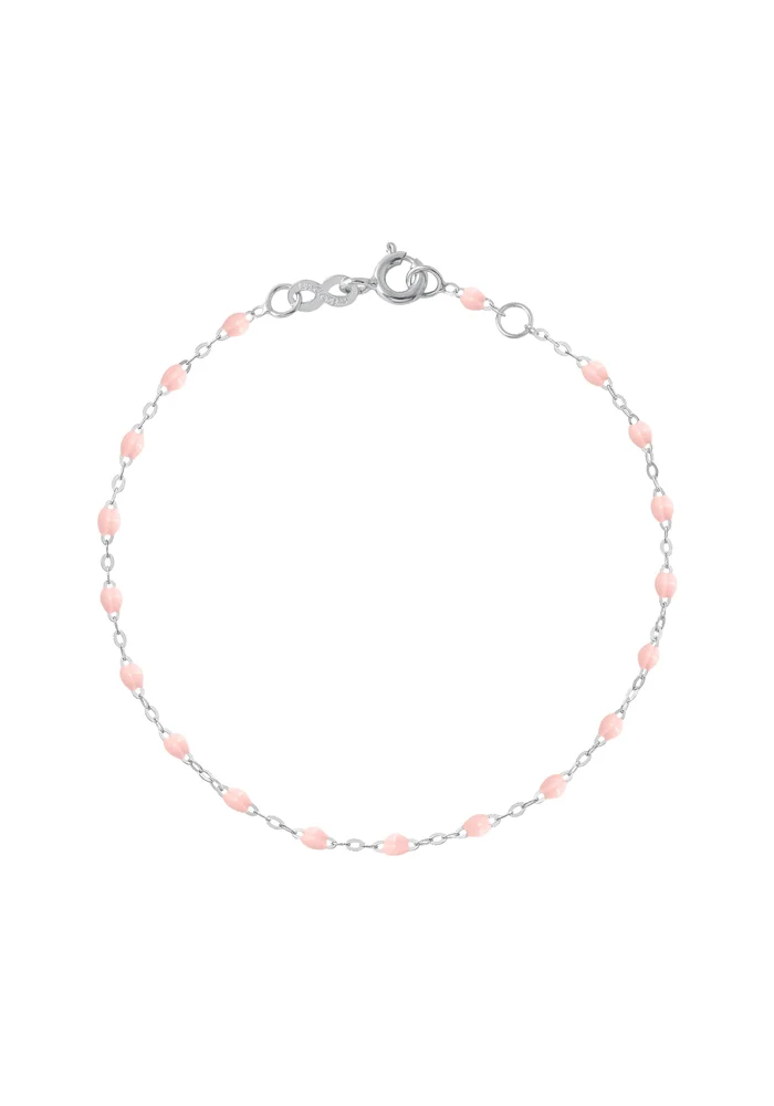 Bracelet Classique Gigi Or Blanc Et Résines Rose Bébé 17cm