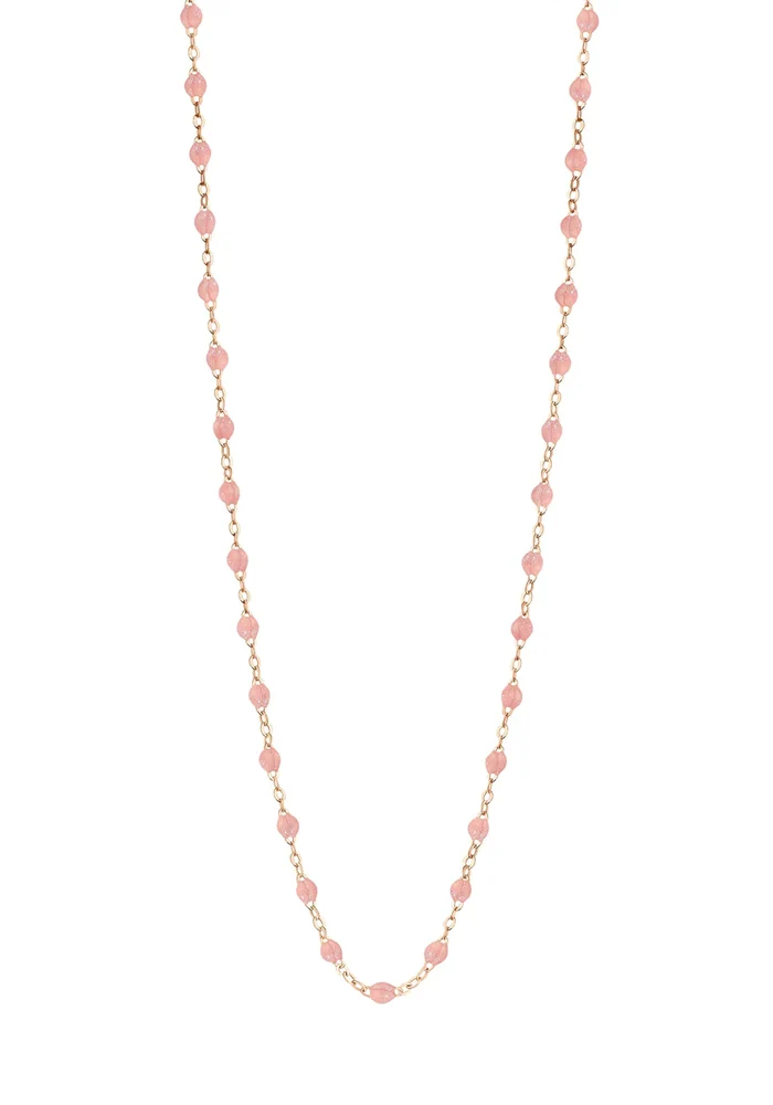 Sautoir Classique Gigi Or Rose Et Résines Blush 60cm