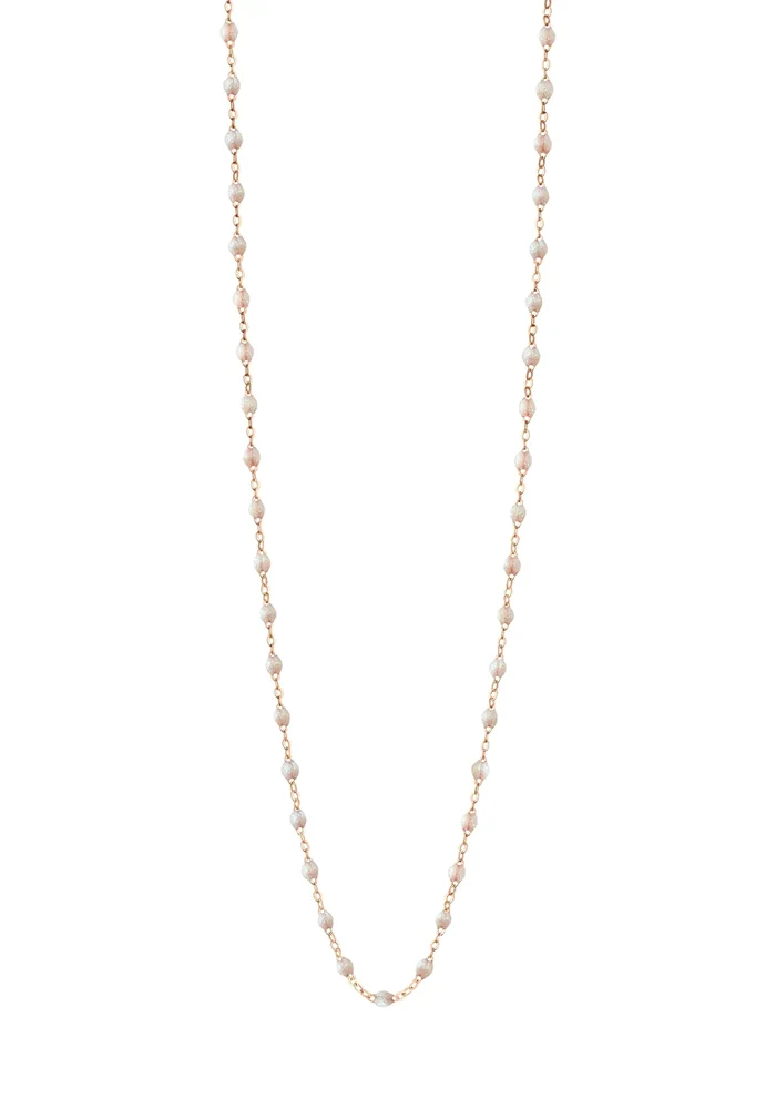 Sautoir Classique Gigi Or Rose Et Résines Opale 60cm