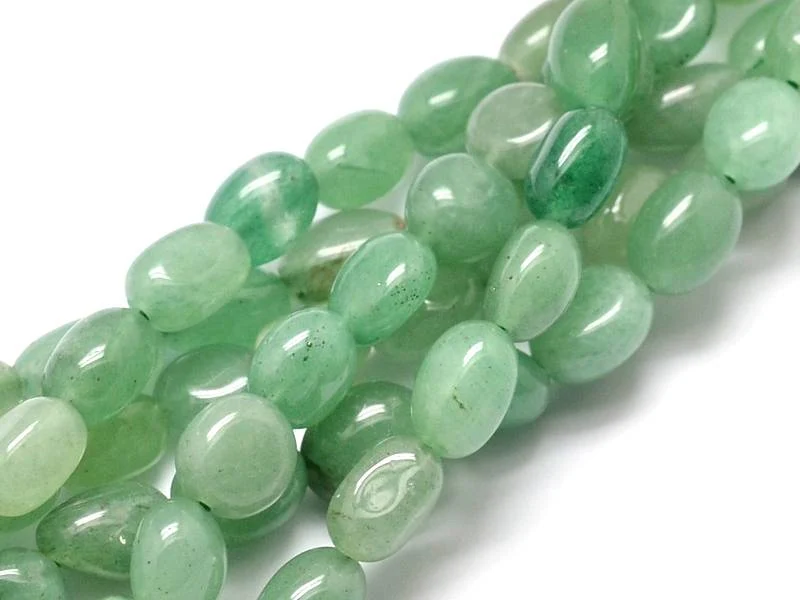 Lot de 20 perles ovales - Aventurine verte