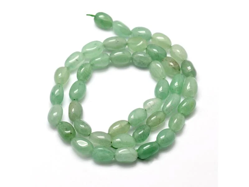 Lot de 20 perles ovales - Aventurine verte