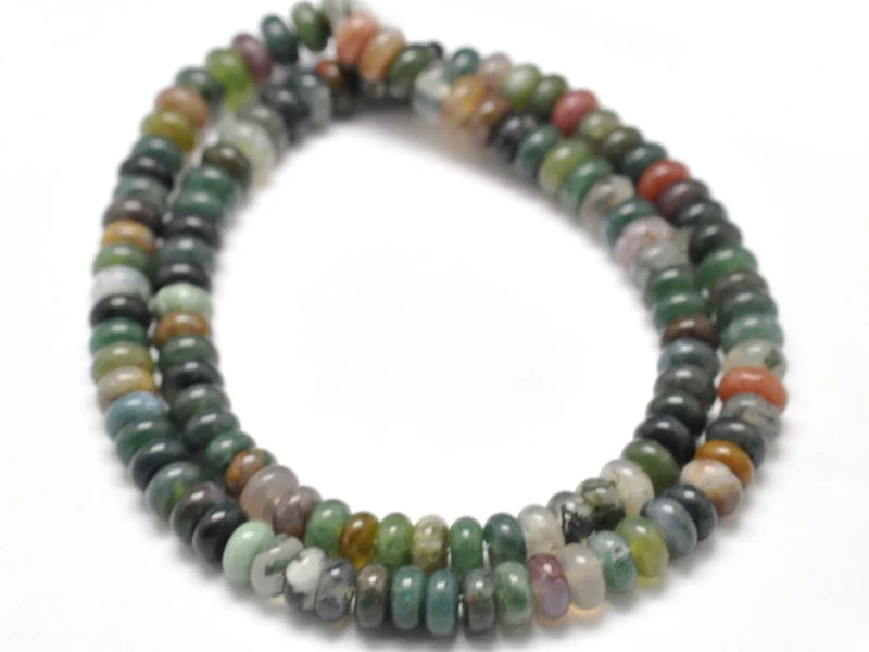 Lot de 20 perles rondelles - Agate indienne