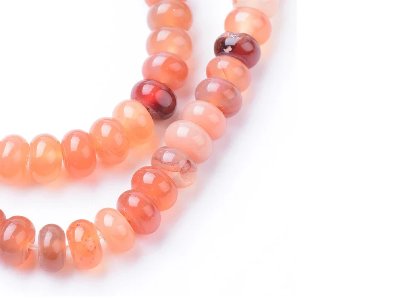 Lot de 20 perles rondelles - Cornaline naturelle