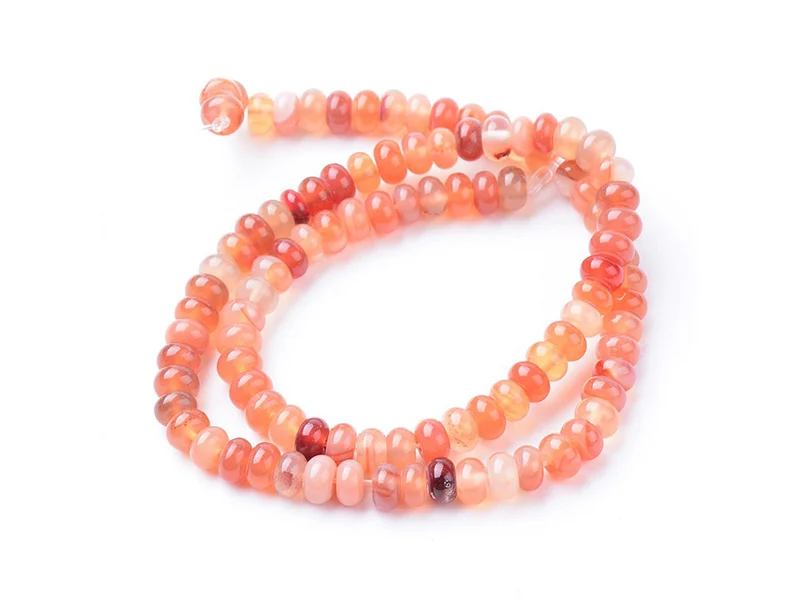 Lot de 20 perles rondelles - Cornaline naturelle