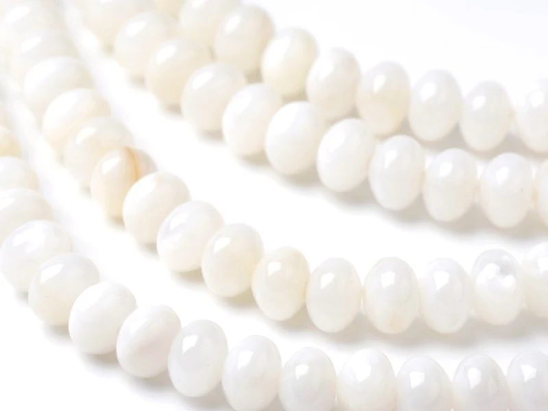 Lot de 20 perles rondelles coquillage naturel - Dentelle