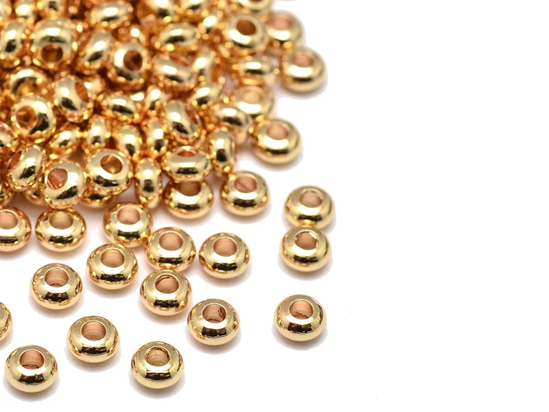 Lot de 20 perles intercalaires rondes - Doré