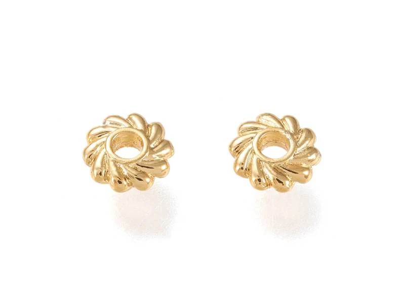 Lot de 20 perles intercalaires fleurs - Doré à l'or fin