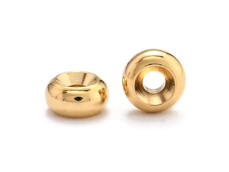 Lot de 20 perles intercalaires en laiton - Doré à l'or fin