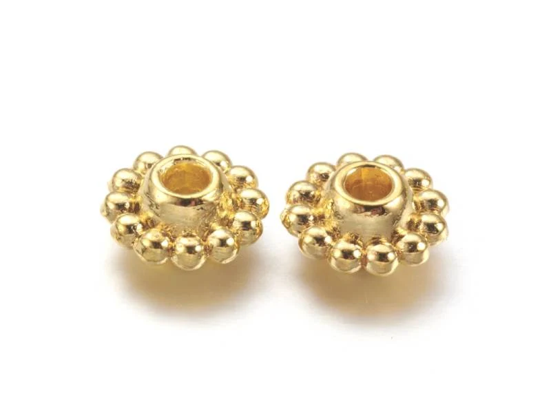 Lot de 20 perles intercalaires fleurs - Doré