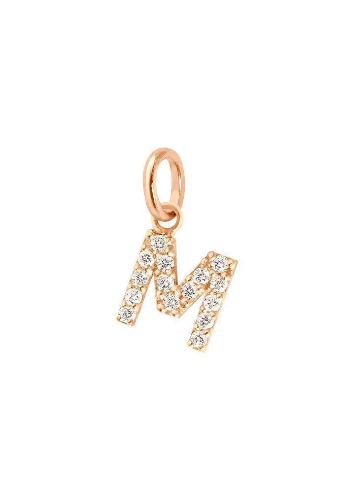 Pendentif Lucky Lettre M Or Rose
