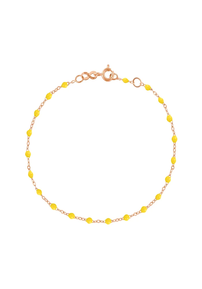 Bracelet Classique Gigi Or Rose Et Résines Citron 17cm