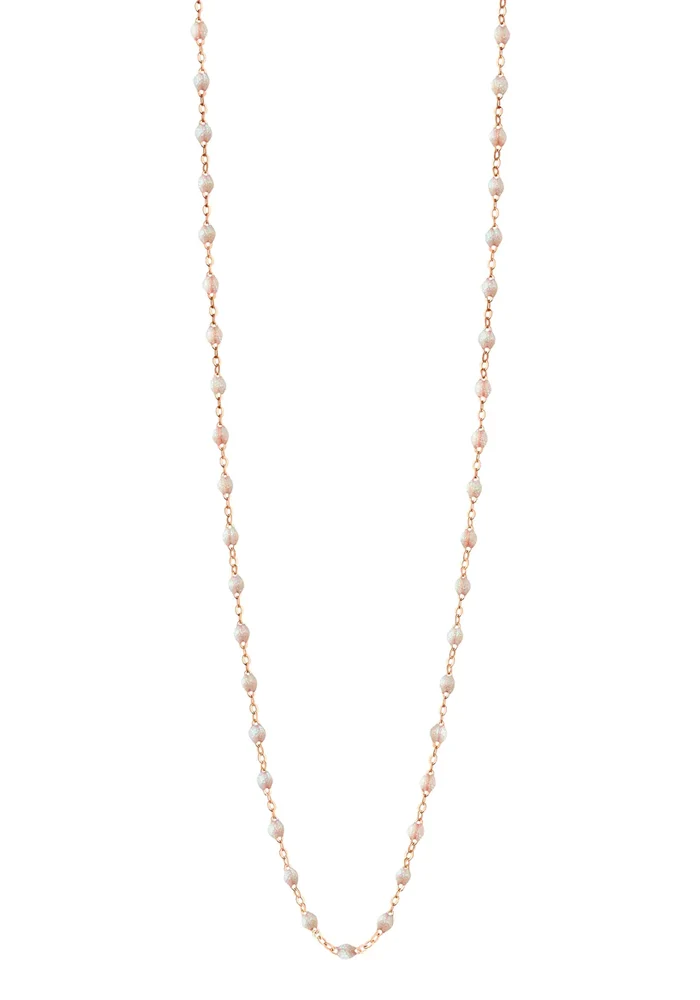 Sautoir Classique Gigi Or Rose Et Résines Opale 86cm