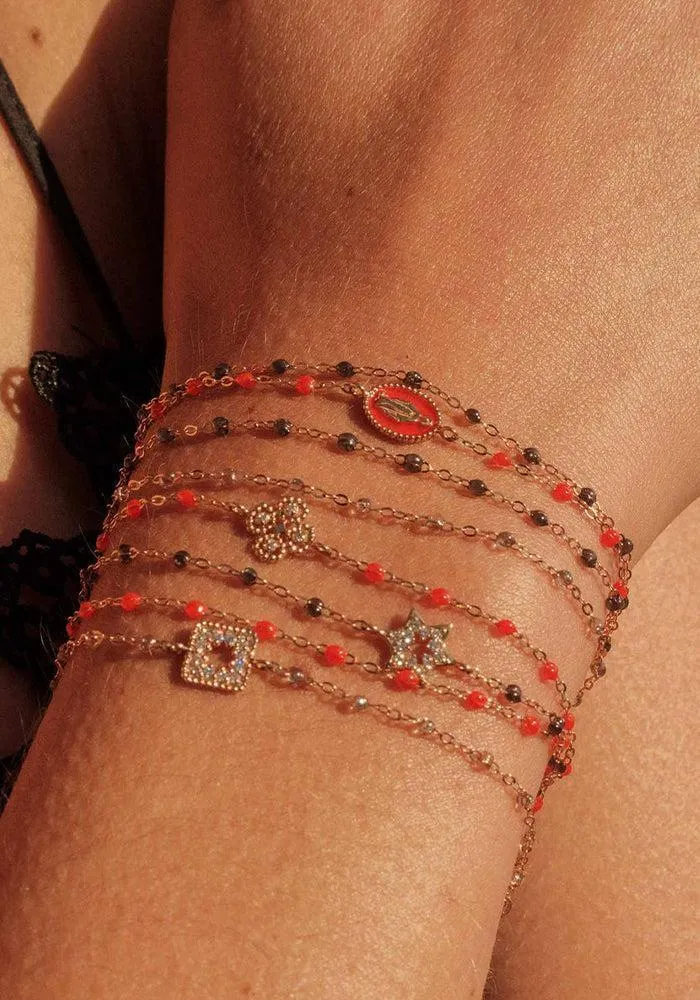 Bracelet Classique Gigi Or Rose Et Résines Quartz 17cm