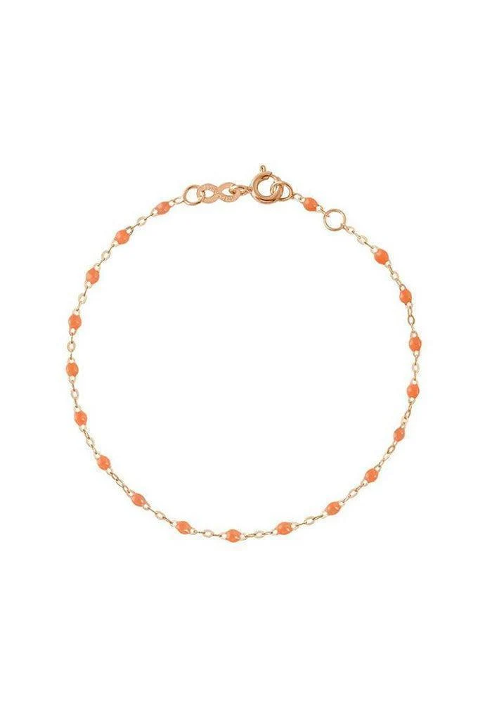 Bracelet Classique Gigi Or Rose Et Résines Orange Fluo 17cm