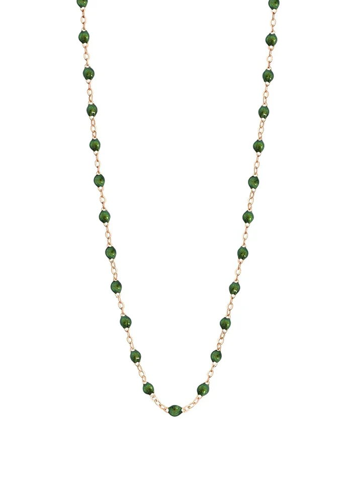 Collier Classique Gigi Or Rose Et Résines Scarabée 50cm