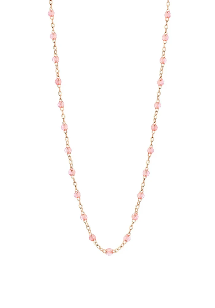 Collier Classique Gigi Or Rose Et Résines Rosée 50cm