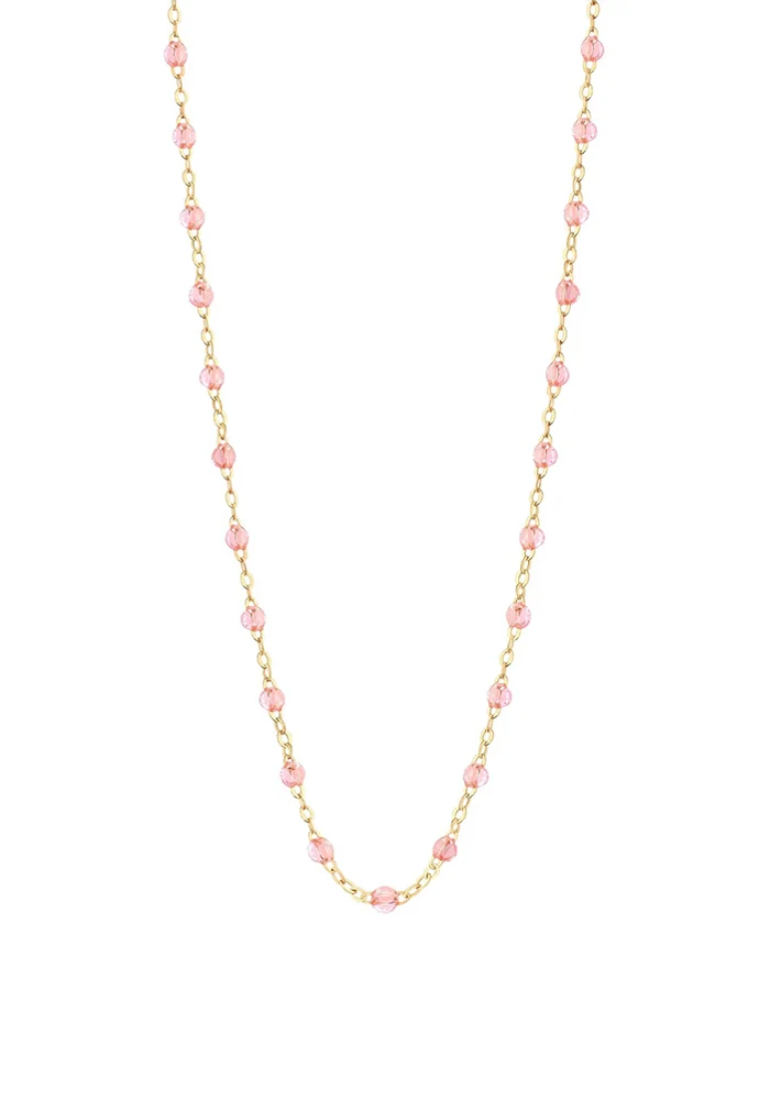 Collier Classique Gigi Or Jaune Et Résines Rosée 50cm
