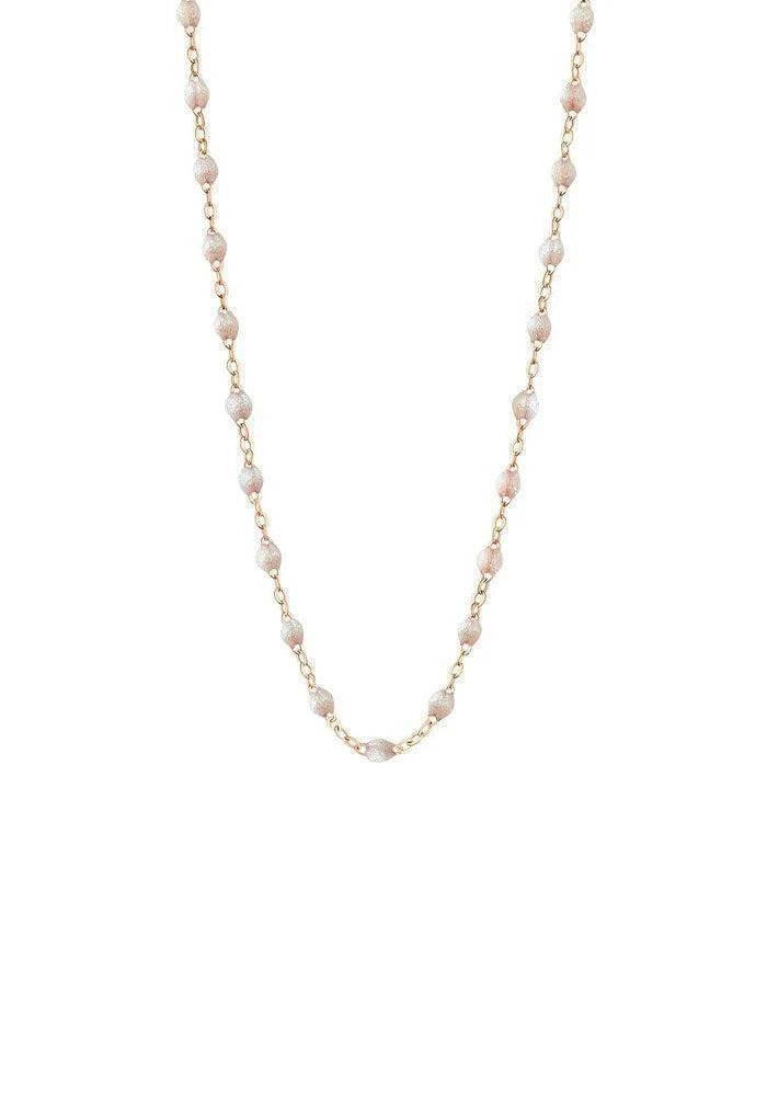 Collier Classique Gigi Or Rose Et Résines Opale 42cm