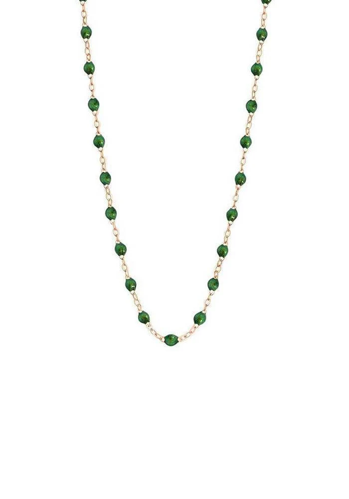 Collier Classique Gigi Or Rose Et Résines Scarabée 42cm