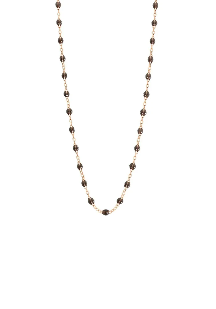 Collier Classique Gigi Or Rose Et Résines Quartz 42cm