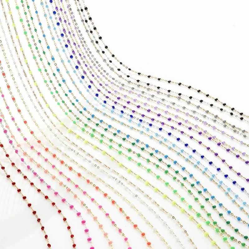 Collier Classique Gigi Or Rose Et Résines Citron 42cm