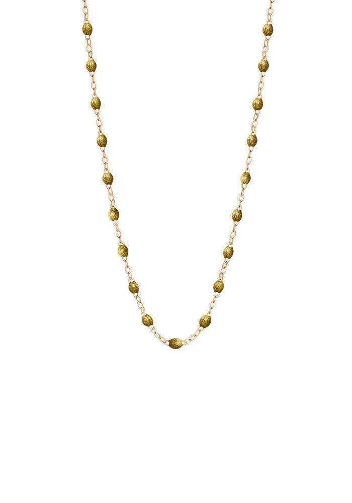Collier Classique Gigi Or Rose Et Résines Gold 42cm
