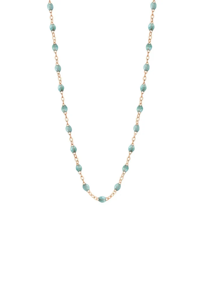 Collier Classique Gigi Or Rose Et Résines Glacier 42cm