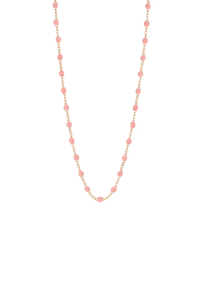 Collier Classique Gigi Or Rose Et Résine Blush 42cm