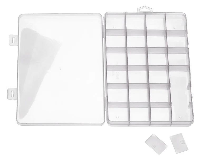 Boite de rangement pour perles - 24 compartiments - 19 x 13 cm
