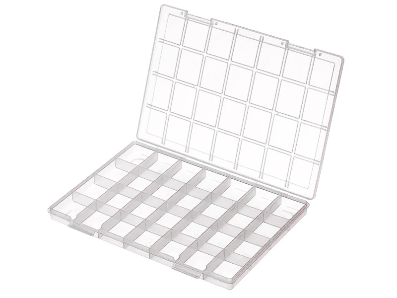 Boite de rangement pour perles - 28 compartiments - 28 x 19 cm