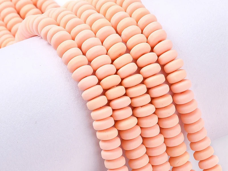 Boite de perles heishi épaisses 6 mm - Saumon