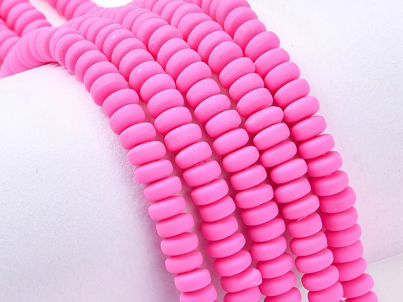 Boite de perles heishi épaisses 6 mm - Fuchsia