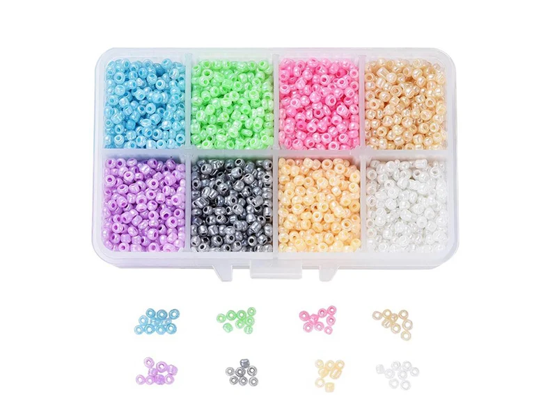 Boite d'assortiment de perles de rocaille - 8 couleurs