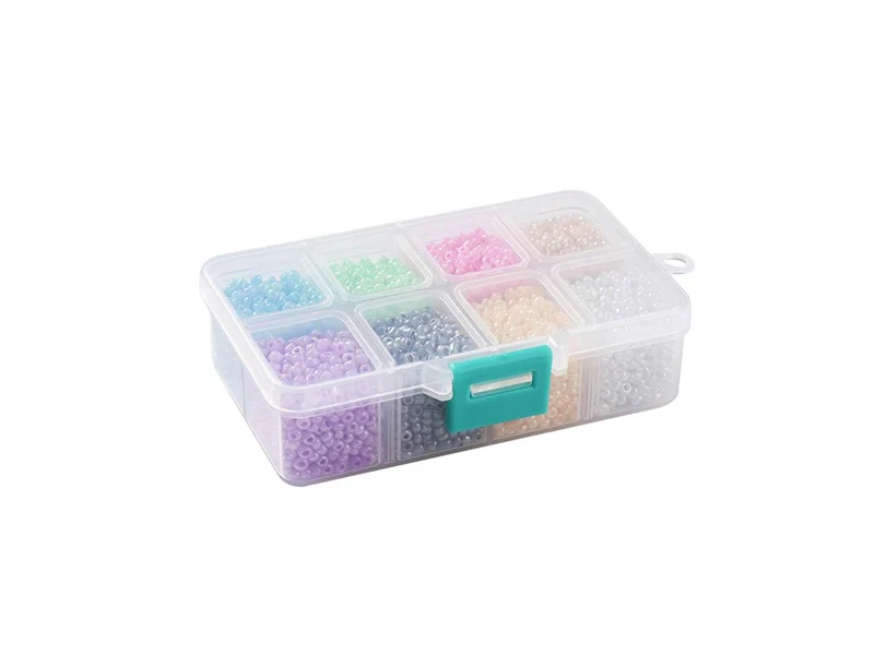 Boite d'assortiment de perles de rocaille - 8 couleurs
