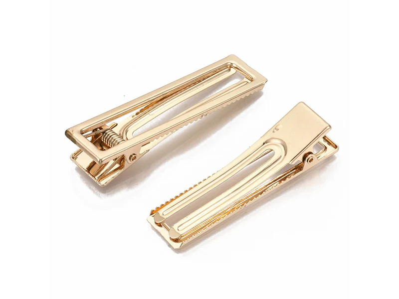 Barrette/Pince à cheveux alligator à customiser - Doré - 60 x 18 x 12 mm