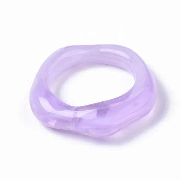 Bague en résine transparente - Lilas