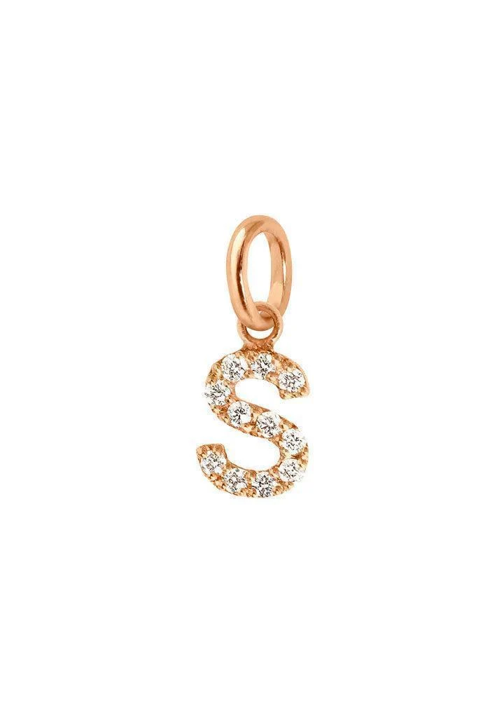 Pendentif Lucky Lettre S Or Rose