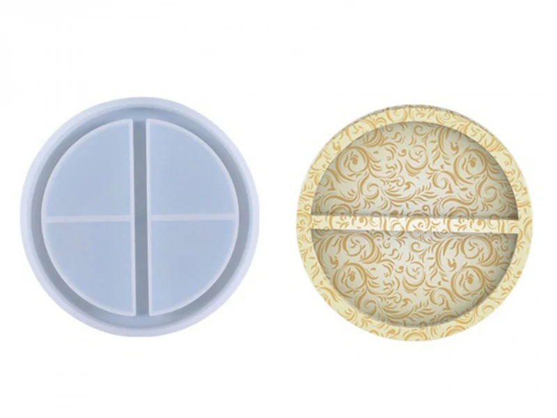 Moule en silicone - Coupelle ronde 2 compartiments - 11,4 cm de diamètre