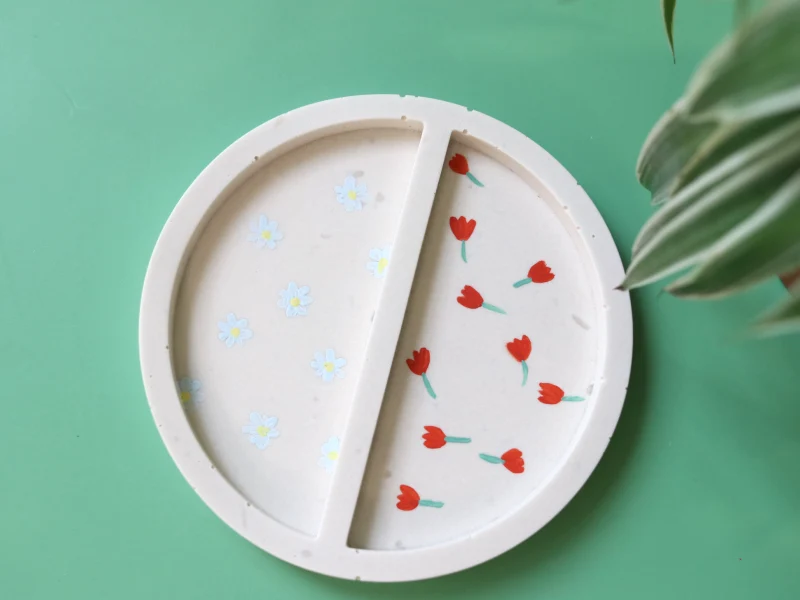 Moule en silicone - Coupelle ronde 2 compartiments - 11,4 cm de diamètre