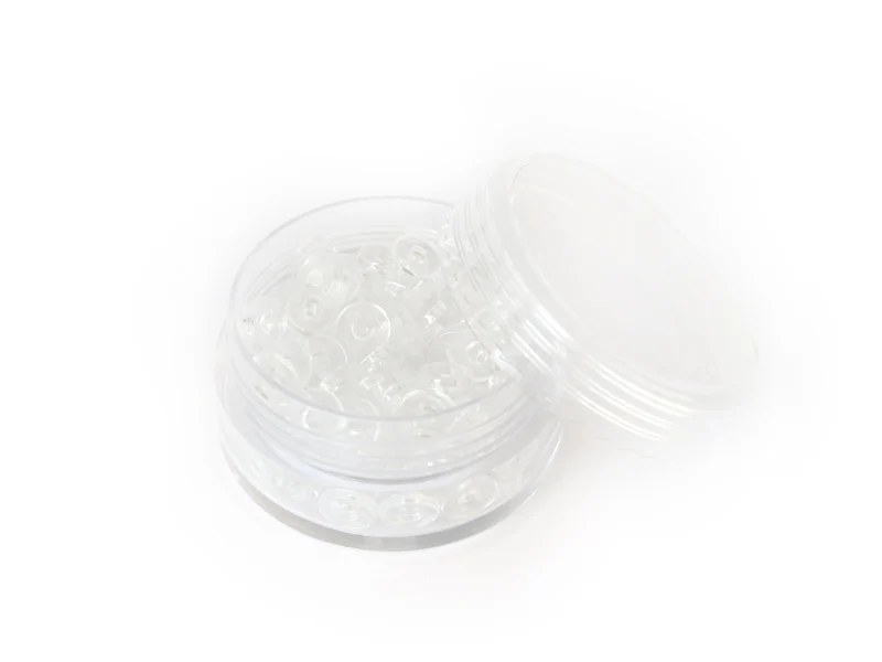 Boite de perles rondelles heishi en plastique 6 mm - Transparent