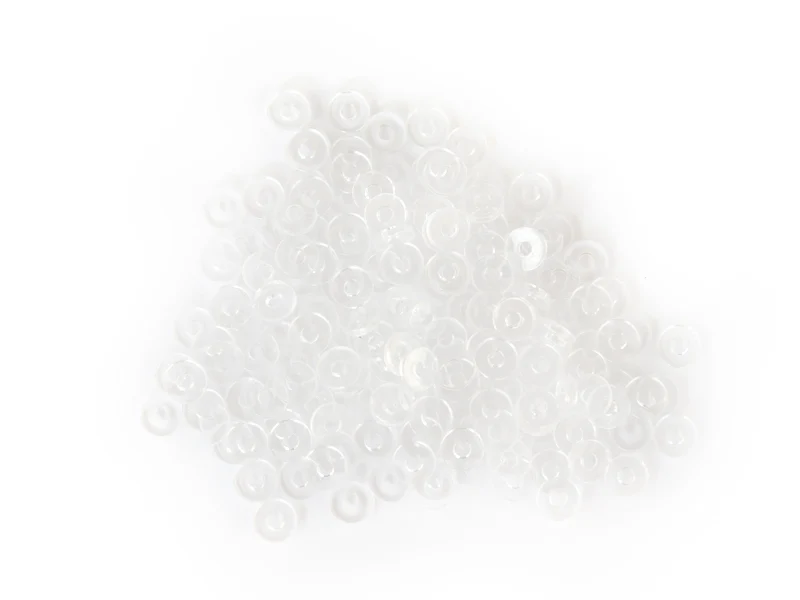 Boite de perles rondelles heishi en plastique 6 mm - Transparent