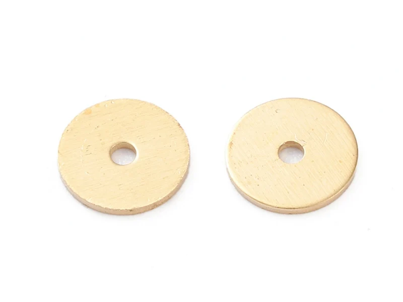20 perles intercalaires heishi - Doré à l'or fin 18k - 6 x 0,5 mm