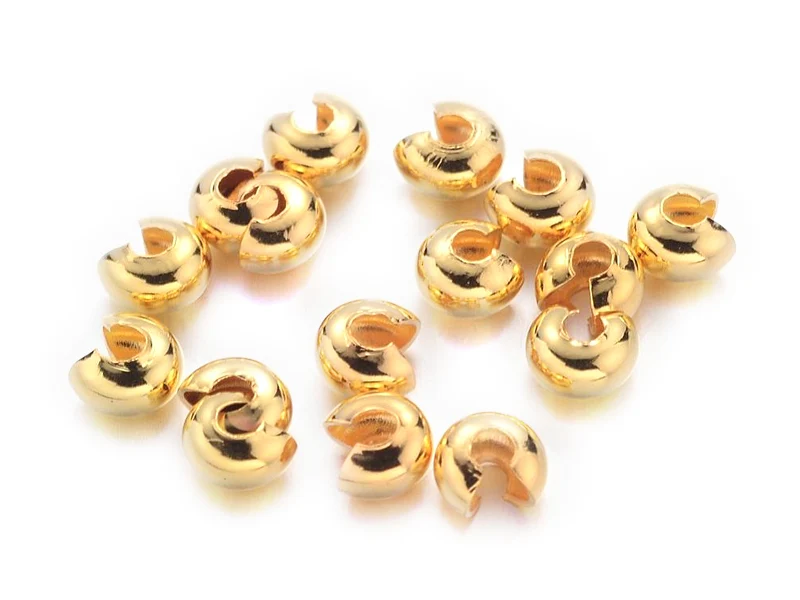 Lot de 100 perles cache noeuds - Doré